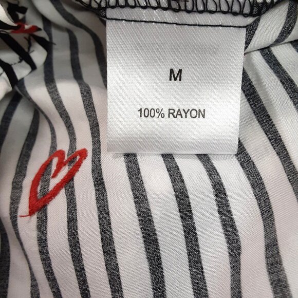 Jane Delancey Collared Top Size MED Long Sleeve Hearts Love 100% Rayon Button Up - Picture 4 of 8